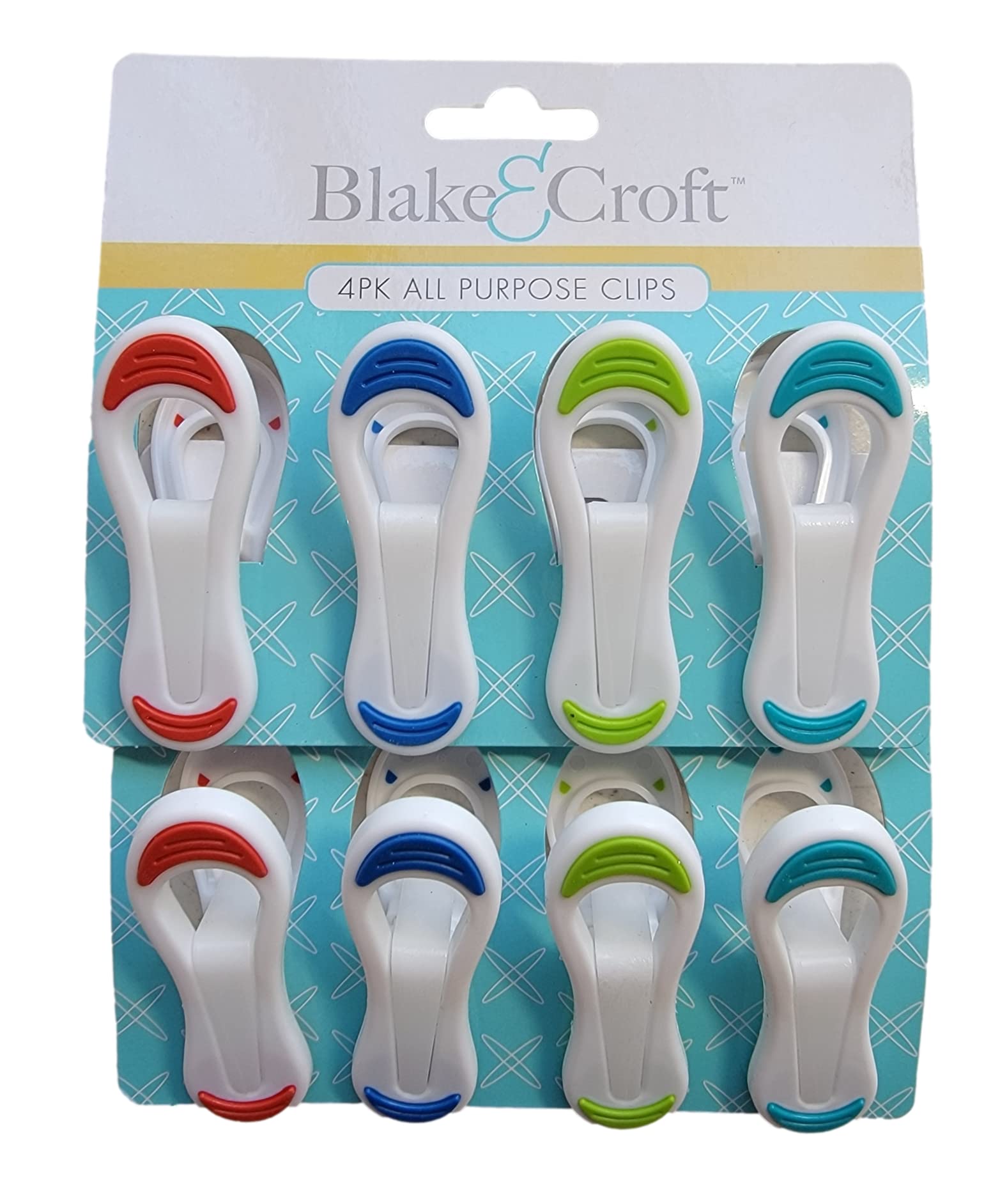 Blake & Croft 8 Pc Colorful Bag Clips, Food Clips, Chip Clips for Food Storage with Seal Grip for Snack Bags and Food Bags