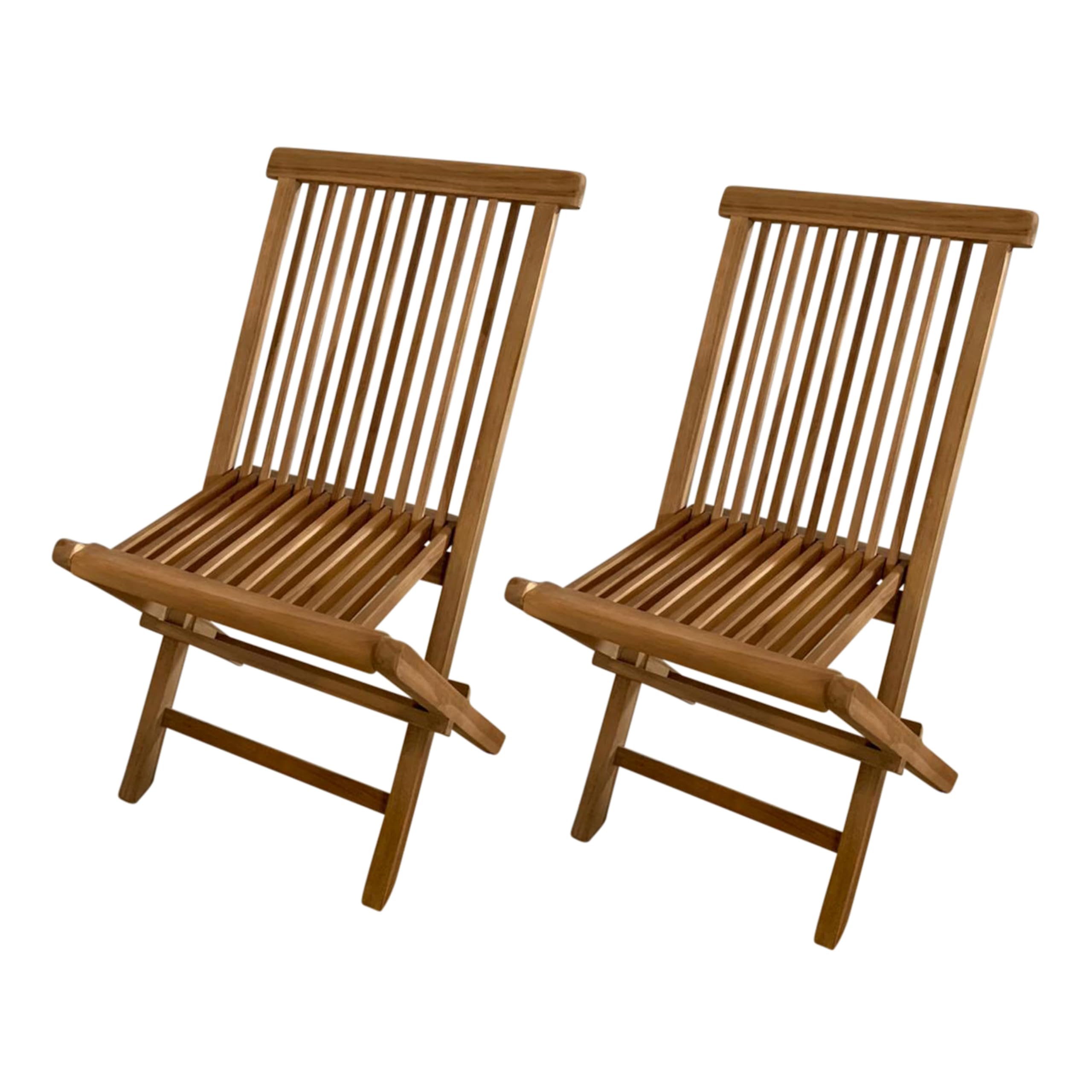 AXI Gia/Mina Conjunto de Bistro de Teca, 3 Piezas | Conjunto de Bistro con 2 sillas Plegables - Mesa de Jardin Redonda Plegable de 60 cm | Conjunto de Jardin de Madera para Balcon, terraza y Jardin