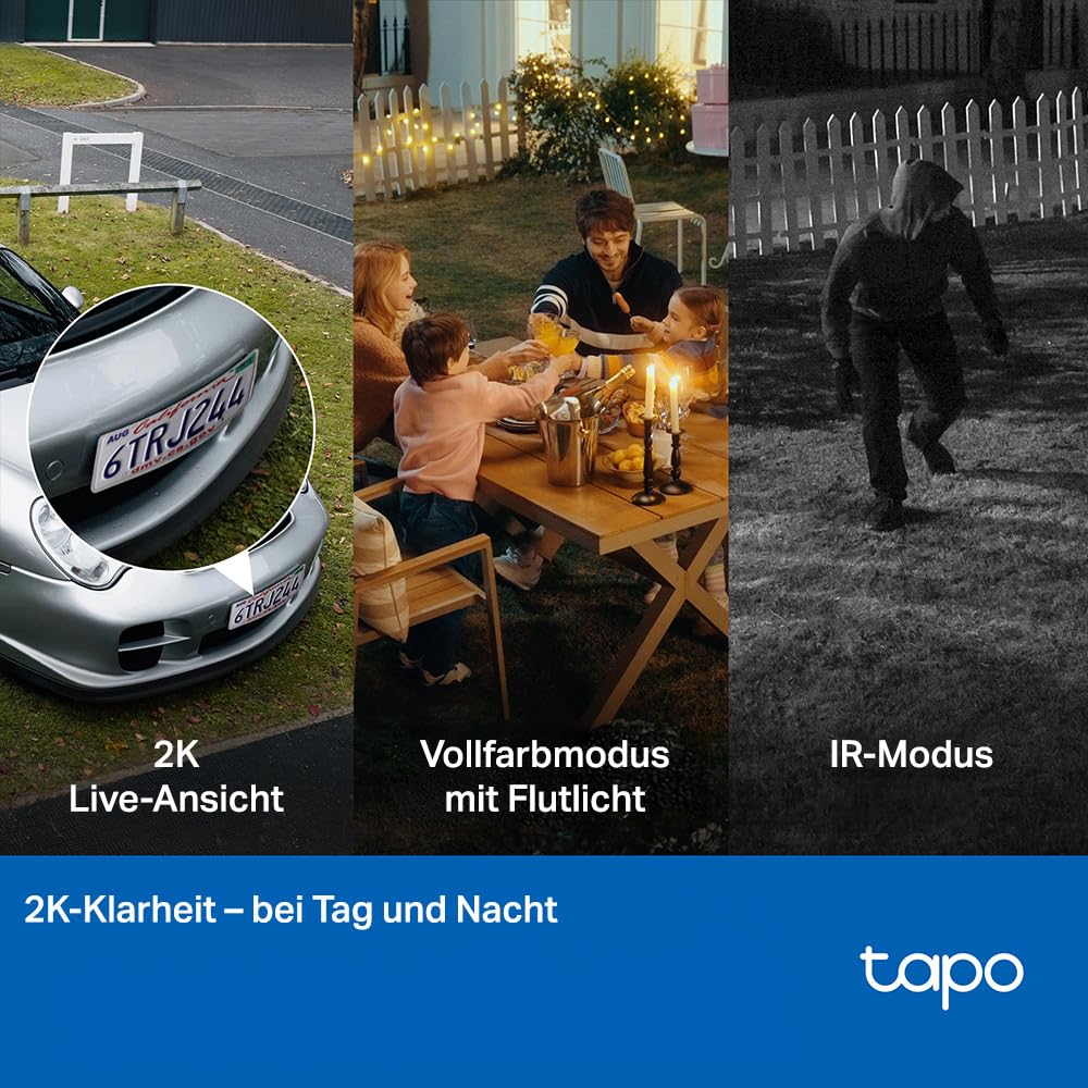 Tapo C615F KIT 360° Flutlichtkamera | Solar Überwachungskamera Außen mit Akku | 2K 3MP | KI-Erkennung | 24/7 Aufnahme | 2-Wege-Audio | Lokale MicroSD & Cloud | Kompatibel mit Alexa & Google