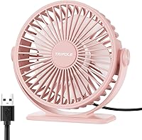 Vista 13 de TriPole Ventilador de escritorio con USB, ventilador pequeño portátil de 3 velocidades con brisa fuerte ajustable, mini ventiladores personales
