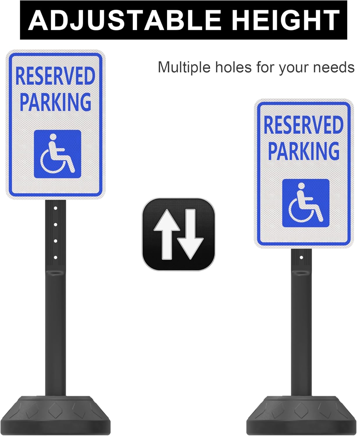 OrangeStar 6-Pack 41" Commercial Sign Holder with Water Weighted Base Set Kit, Portable Warning Sign Stand for Parking Lots, Construction Sites, Events, Includes Bolts & Nuts - Image 2