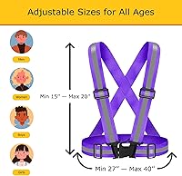 Vista 2 de Chaleco de seguridad reflectante, 2 piezas, chaleco de alta visibilidad, correas ajustables para correr, ciclismo, caminar, trabajadores