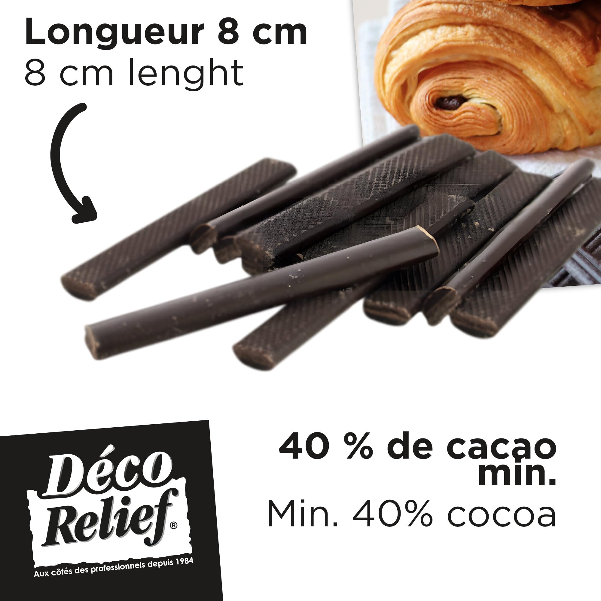 Déco Relief - 100 bâtons de boulanger chocolat