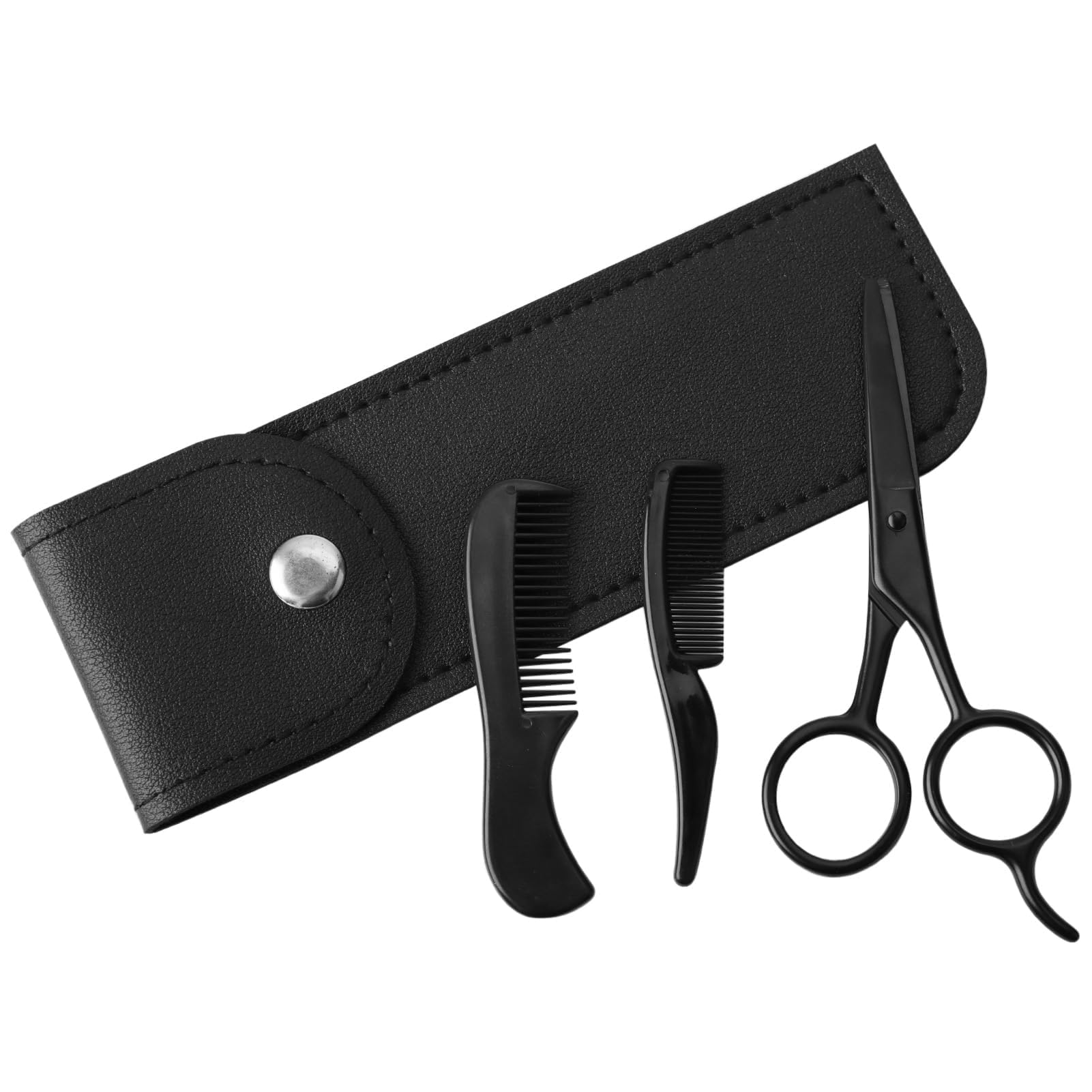 Tijeras Barba Hombre Profesional de Acero Alemán de para Barba y Bigote Tijera Barba Hombre Set 12,7cm Incluida Barbas de Tijeras para Barbaa y Bolso para Recortar Barbas Cabello y Cejas