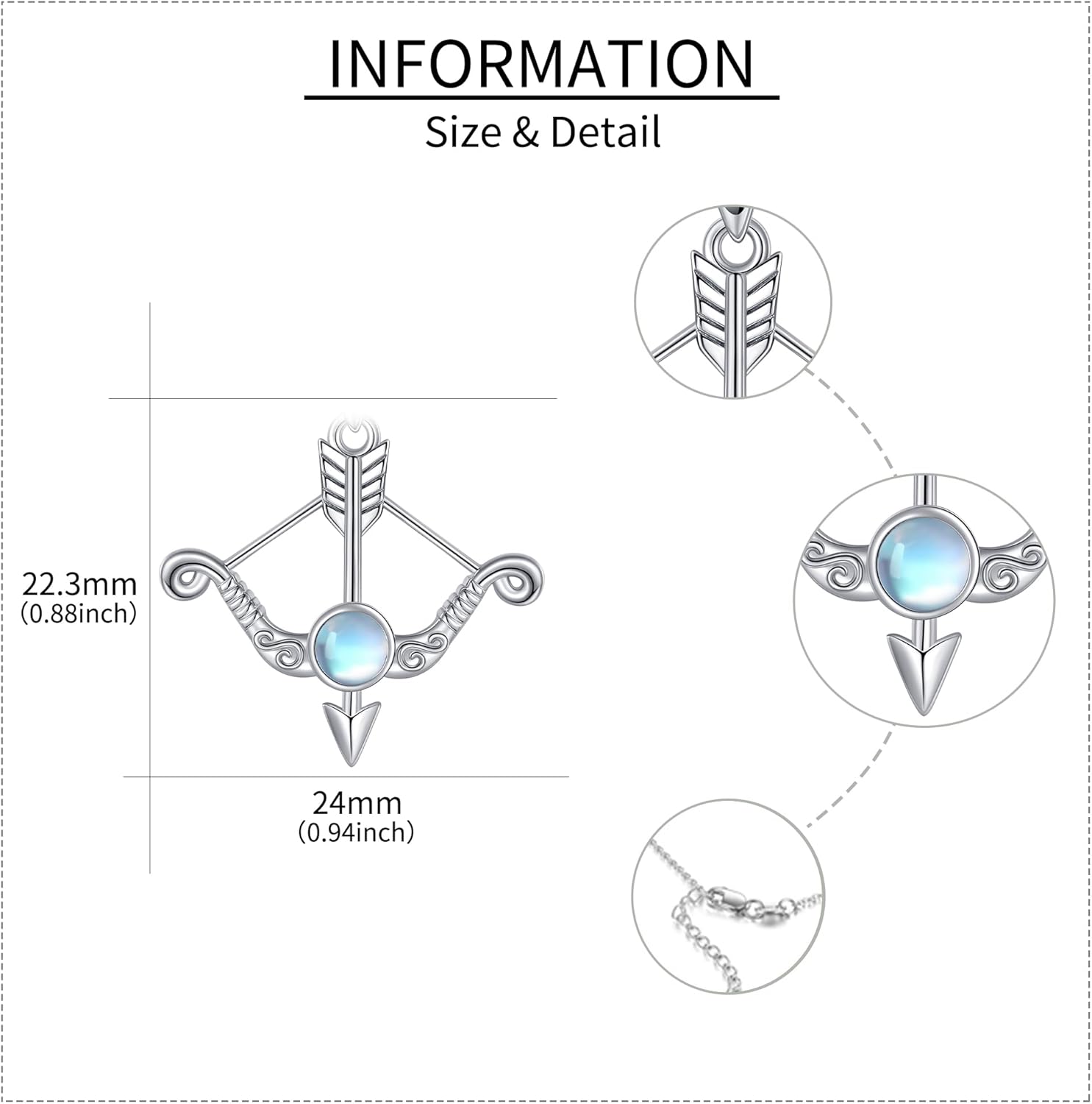 URONE Arrow Necklace 925 Sterling Silver Bow Arrow Pendant Archery Necklace Arrow Jewelry Gifts for Women