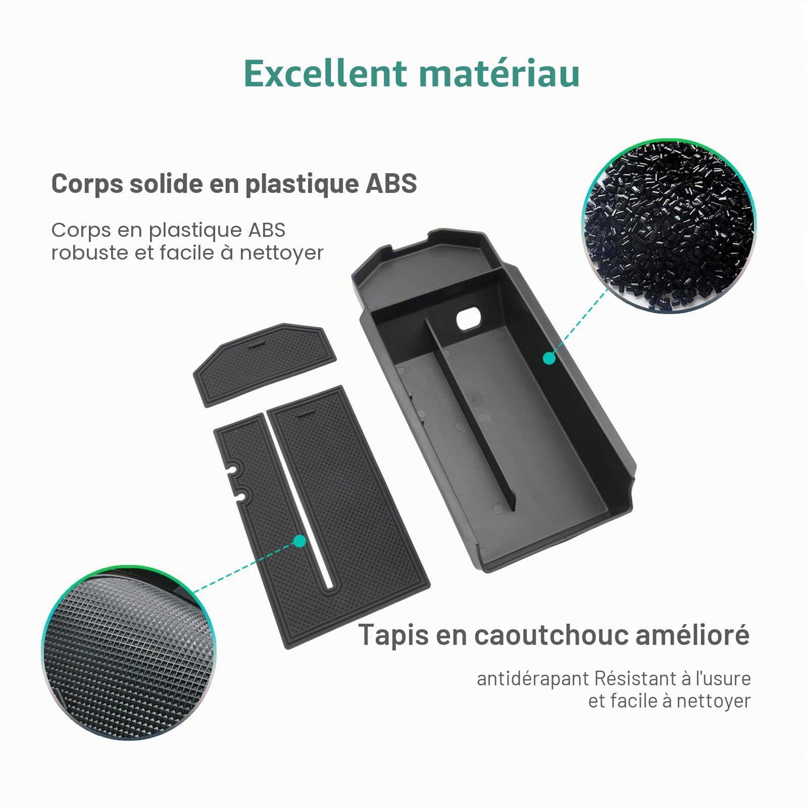 GAFAT Compatible avec Toyota C-HR 2024 2025 2026 Hybrid PHEV (Essence) Boîte de Rangement Console Centrale, CHR II 2027 Accessoires Organisateur Accoudoir Plateau, Scanner 3D Original, avec Tapis