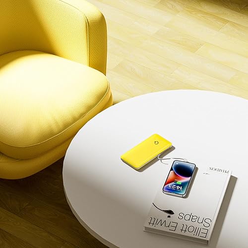 Miniatura 6 de Q Banco de energía de 10000 mAh, cargador portátil delgado, batería externa de 4 salidas con enchufe de pared de CA integrado, micro USB C, 3 cables