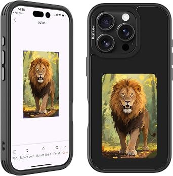 Upgraded Smart Ink Phone Case 4.1" 4-Color E Ink Screen, 556800 Resolution, NFC Digital Picture Phone Case, DIY Photo Transfer, Smart Ink Case Compatible with iPhone 16 pro max Black