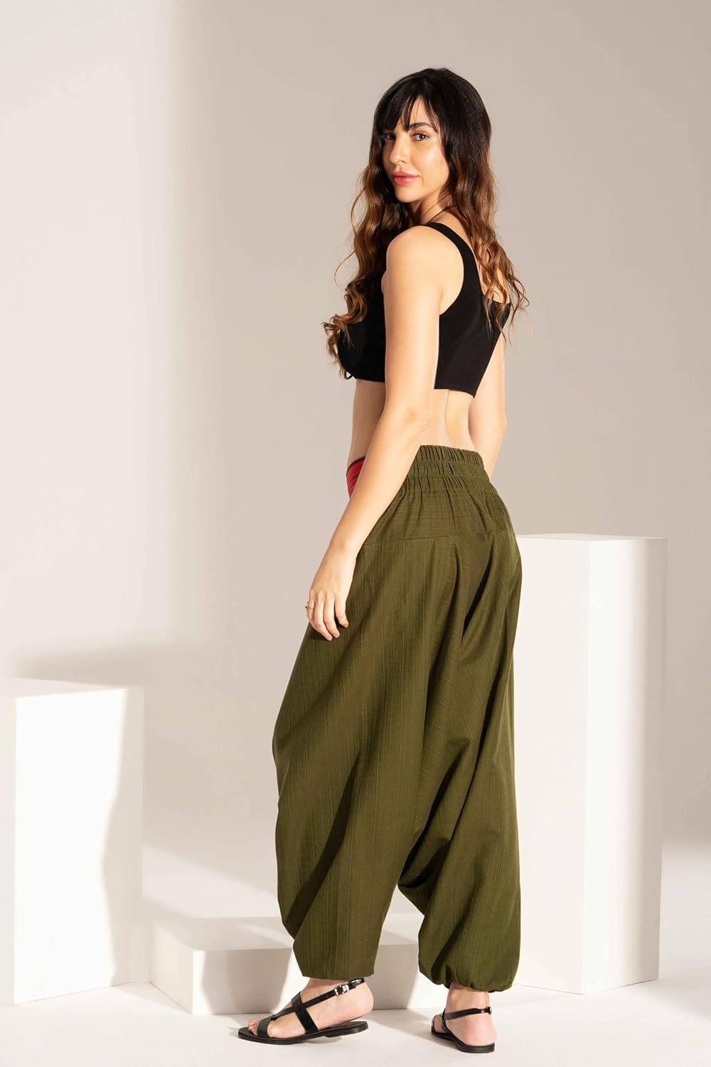 The Veshti Company Comfy Women's Yoga Harem Pants Elastic Waist Wide Leg Pants Loose Baggy Boho Clothes for Women - Image 6