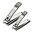 BEZOX Nails Clipper, Ergonomic Toenail and Fingernail Clipper with Non-Slip Design, Professional Nail Cutter for Men and Women, 2 Pcs Nail Trimmers - Grey