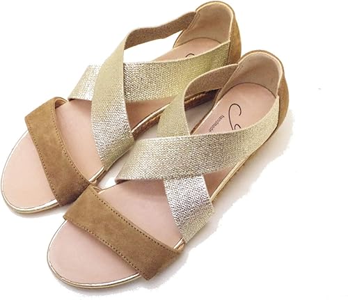 Amazon ガイモ サンダル Natal レディース Beige モカブラウン系 スエード エラスティックサンダル Gaimo ガイモ ファッションサンダル