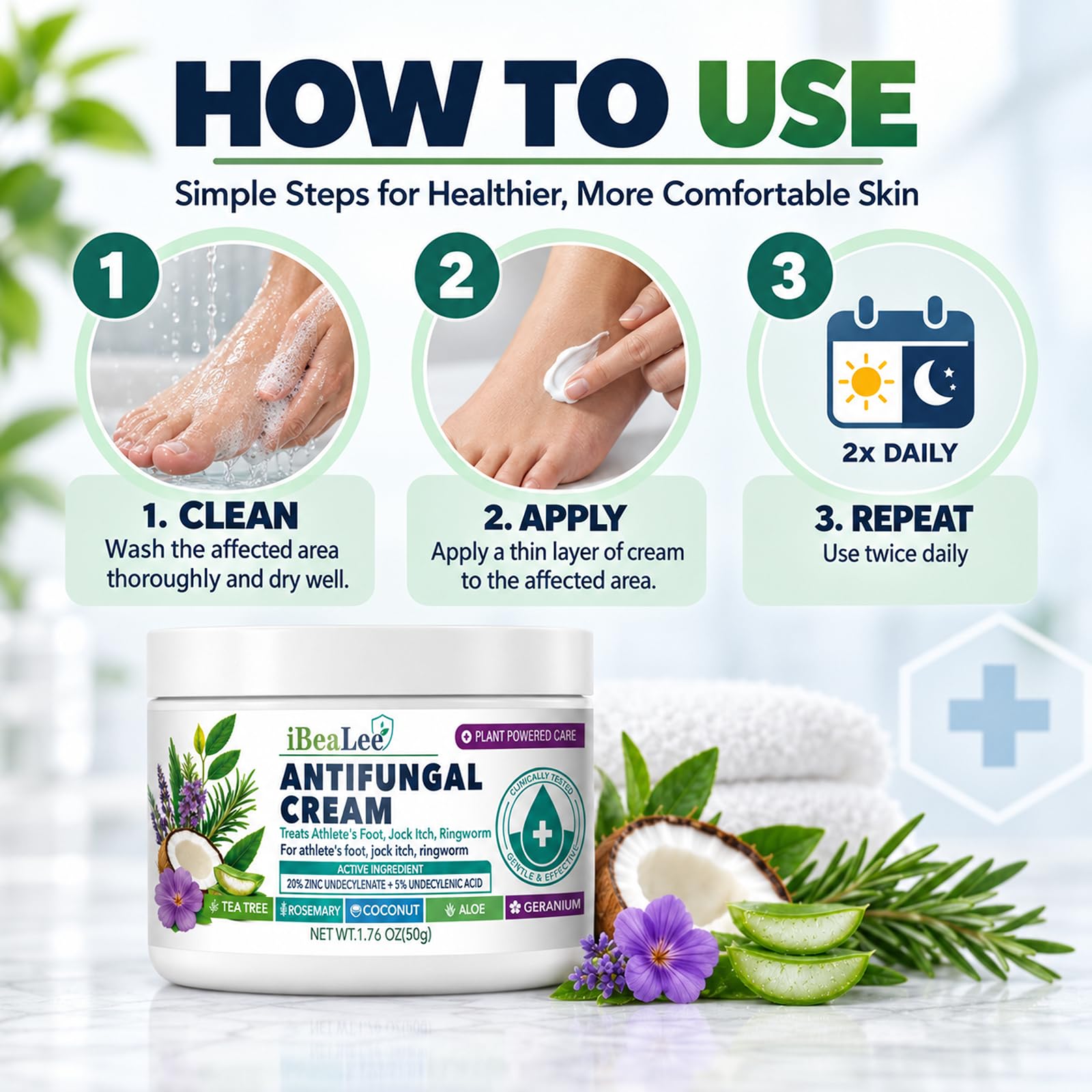 Antifungal Cream for Athlete's Foot Jock Itch Ringworm Treatment, 3 Bottles — Amazon image 7
