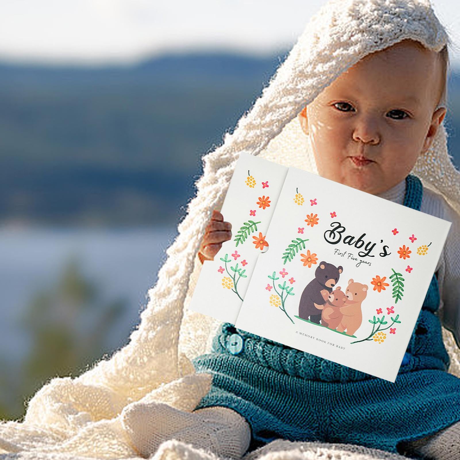 Baby Books Andenken – Aufzeichnungsbuch Andenken Baby-Tagebuch | Kindheitsbuch, zeitloses Meilensteinbuch Fotoalbum, schätzen Sie jeden Moment von der Geburt bis zum Alter von 5 Jahren