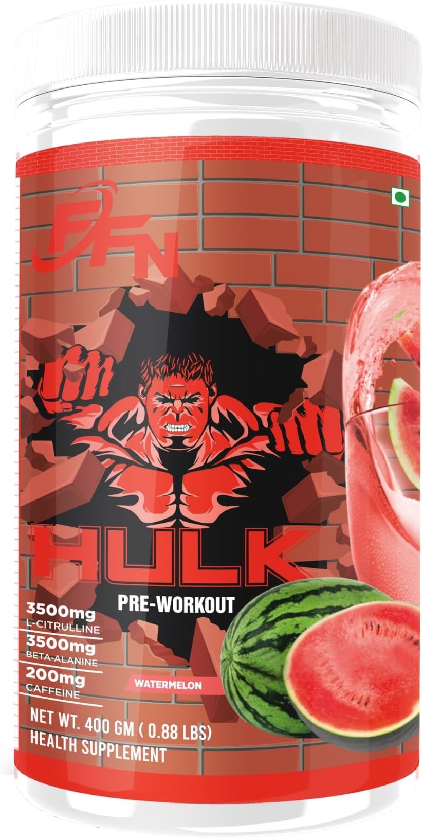 Pre-Workout (30 Servings) Premium Supplement for Enhanced Focus, Strength, Energy, and Pump 100% Dope-Free, Banned Substance Tested, 400g - Watermelon