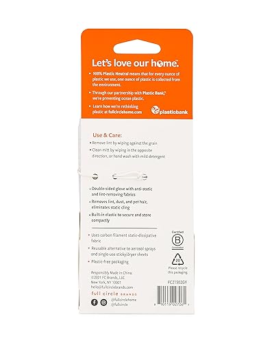 Miniatura 13 de Full Circle Loads of Fun - Manopla antiestática y elimina pelusas, guante portátil reciclado de doble cara que elimina la estática, elimina la