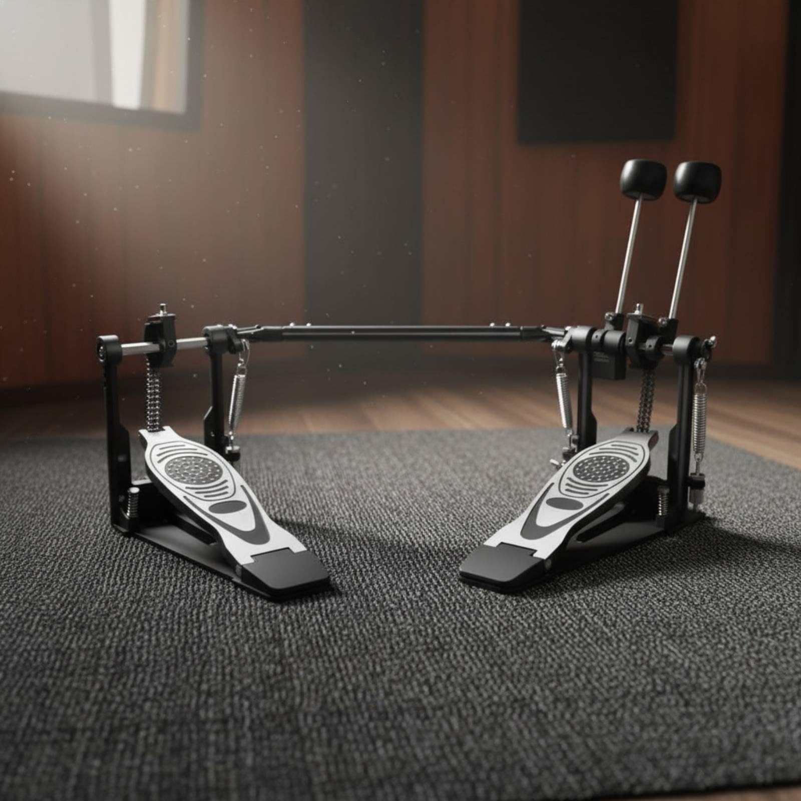 Drum Pedal Pedale Batteria Pedale Grancassa Doppia Catena Pedale Doppio in Lega con Controllo Precisione Regolazioni Molla E Battente Piastra