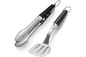 Weber Pre-Seasoned Stainless Steel Grill Tool Set