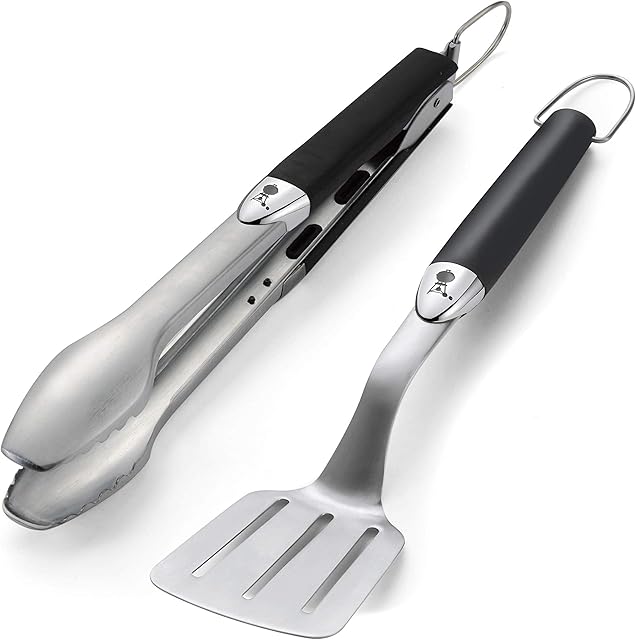 Weber 6645 Dwucz ciowy Zestaw Akcesori w do Grilla, Czarny/Srebrny, 39.4 x 2.5 x 8.9 cm