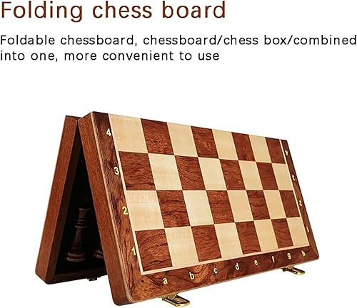 Miniatura 8 de ROLTIN Juego de ajedrez plegable 2 en 1 para adultoscaja de piezas de ajedrez, piezas de ajedrez de altura King de 3 pulgadas, 2 reinas extra