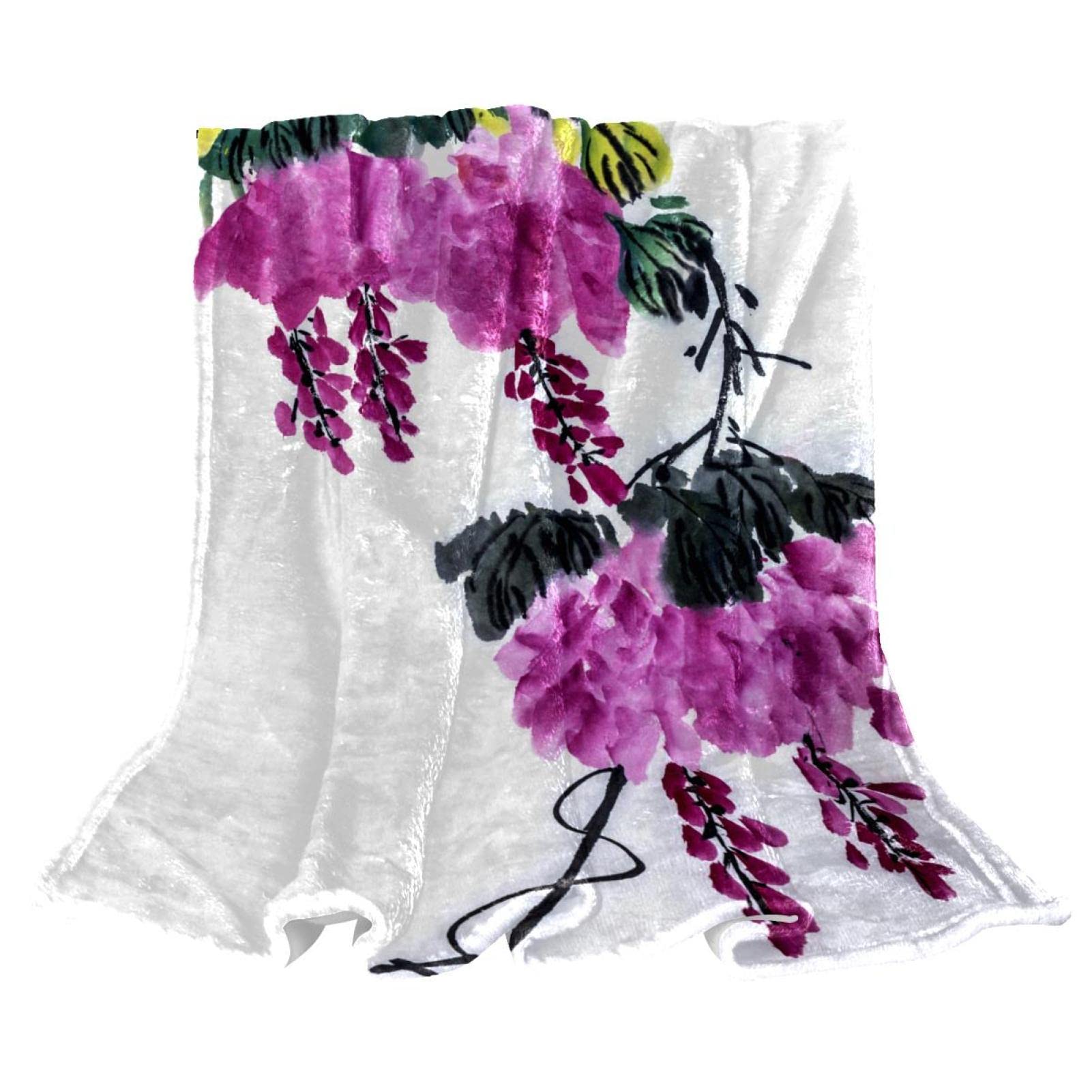 Jeté de lit en polaire au motif floral pour vos soirées canapé