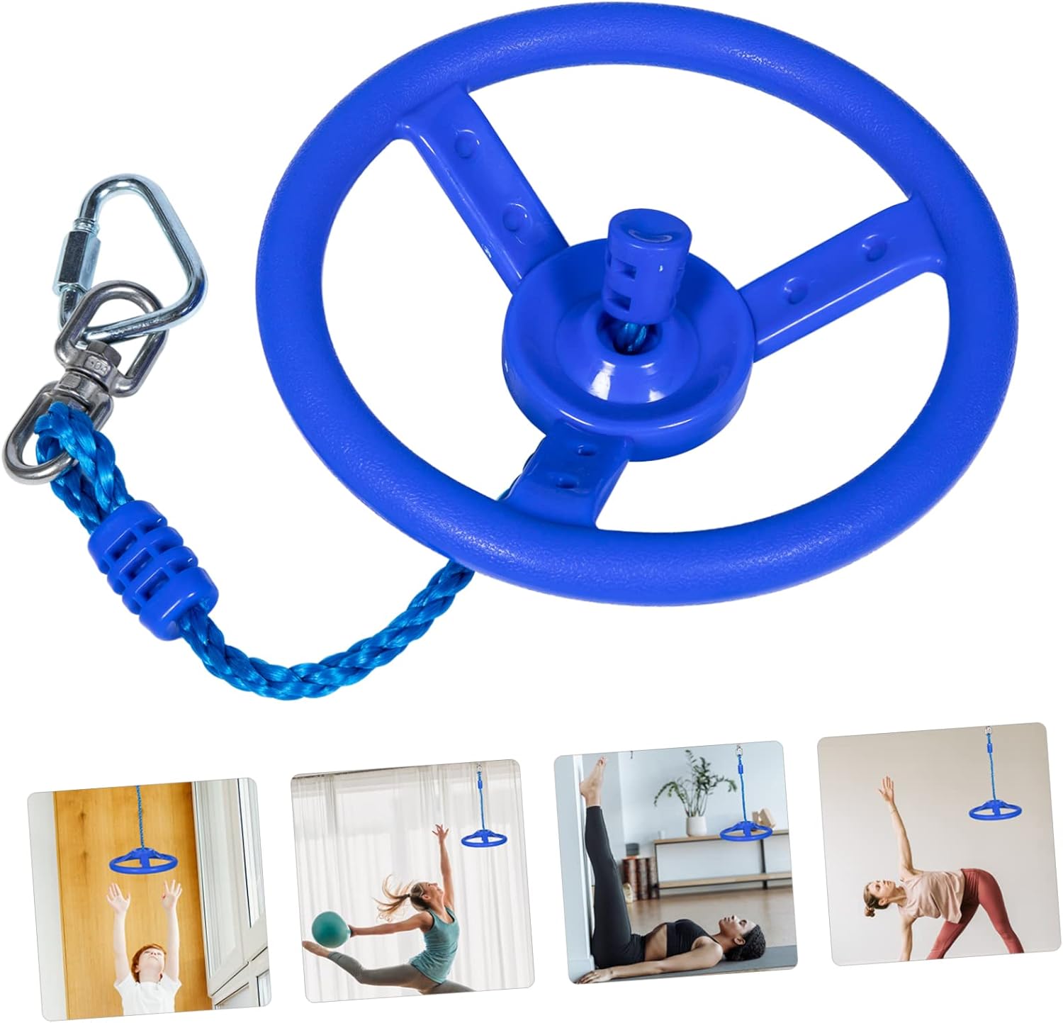 UPKOCH Children's Steering Wheel Swing for Indoor and Outdoor Activities Adjustable Gymnastic Rings Rope for Kids for Climbing Exercises