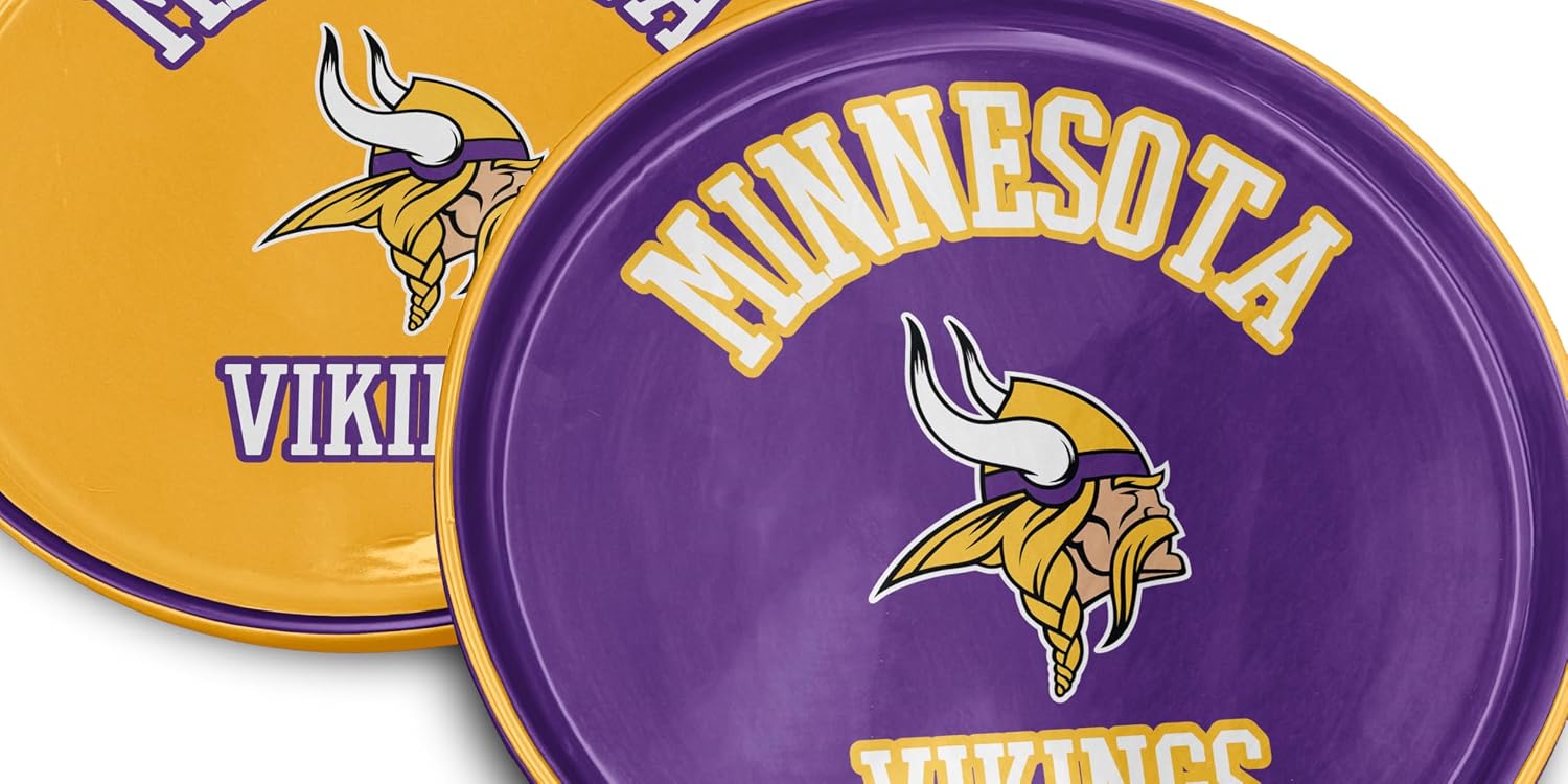 NFL Minnesota Vikings Home and Away 2 Pack Round Serving Plates