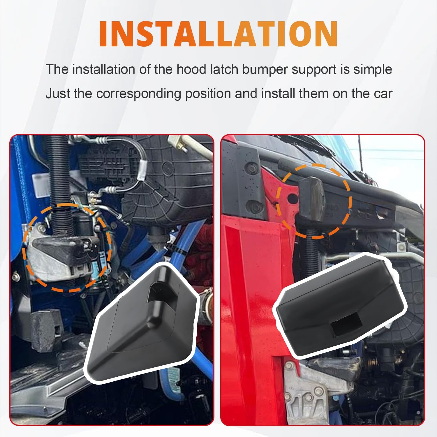 Hood Bumper Support Compatible with Peterbilt 567 579 Kenworth T680 T880, 2 Pack L85-6081 2 Pack L85-6082