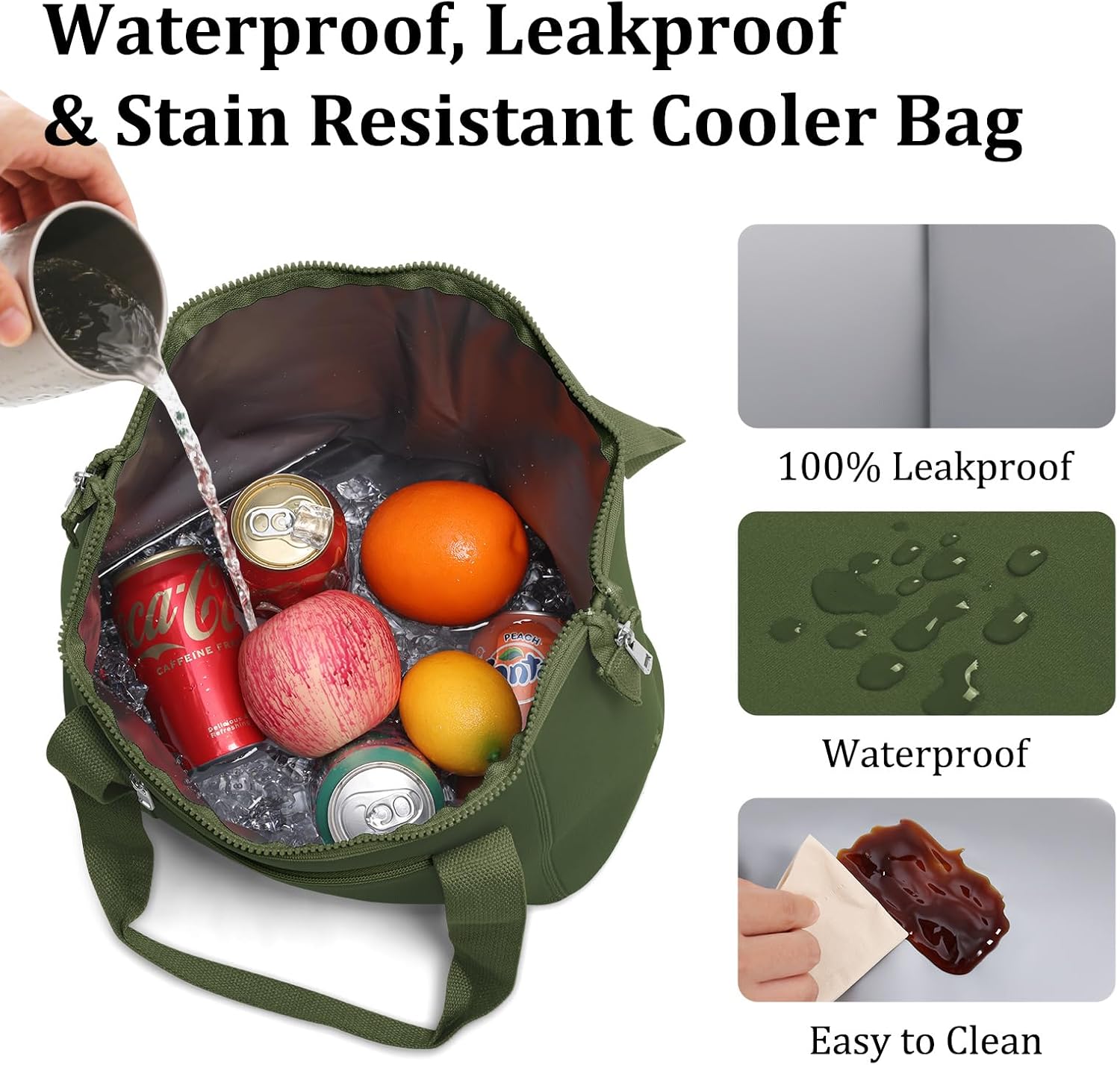 MEXS Neoprene Lunch Bag For Women, 15L-Large Leakproof Insulated Lunch Box Bag, Machine Washable Lunch Bags, Tear-Resistant, Stain-Resistant, Reusable Lunch Tote for School/Work/Travel - Image 5