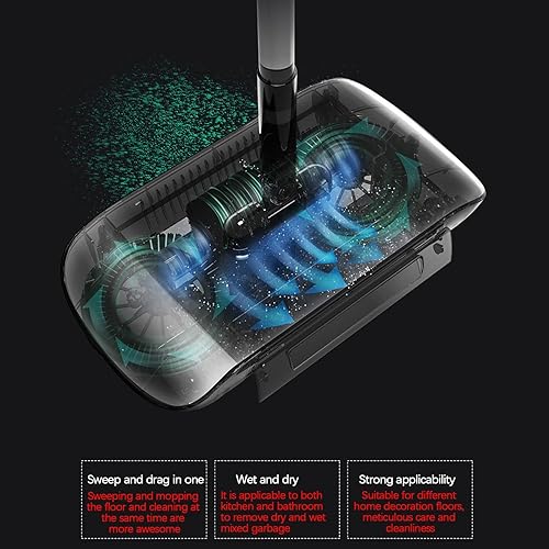 Miniatura 7 de Máquina limpiadora para el hogar 3 en 1 máquina de limpieza inteligente de empuje manual para el hogar azulejos de piso duro apartamentos oficinas
