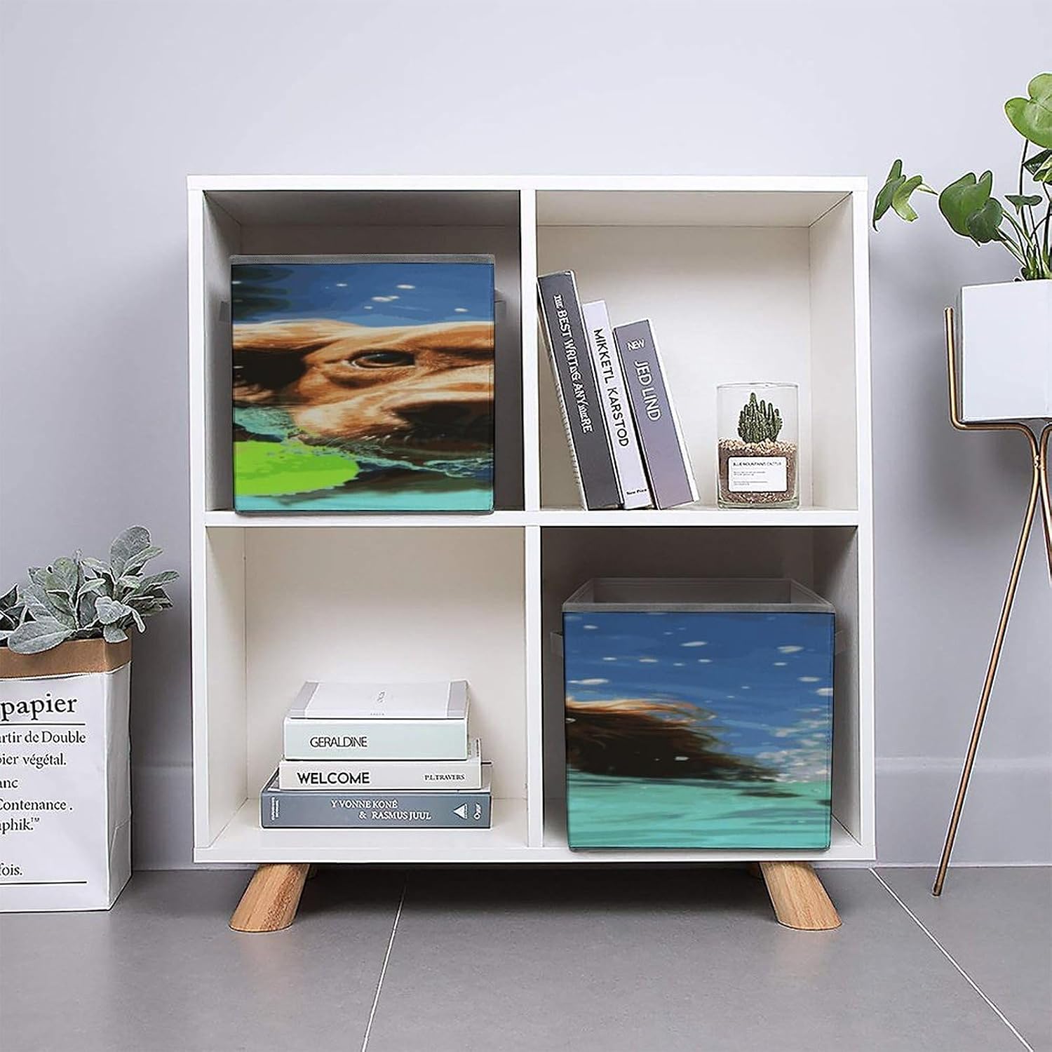 Funny Swimming Dog Storage Bins Storage Baskets image 5