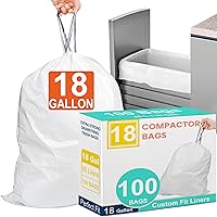 Vista 11 de Code M - 100 bolsas de basura resistentes con cordón reforzado para Reliable1st de 8-12 galones / 40-55 litros compatibles con simpIehuman Code M