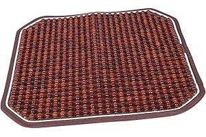 Relaxing Beaded Seat Cushion In Original Orange Wooden Grass Pear Design