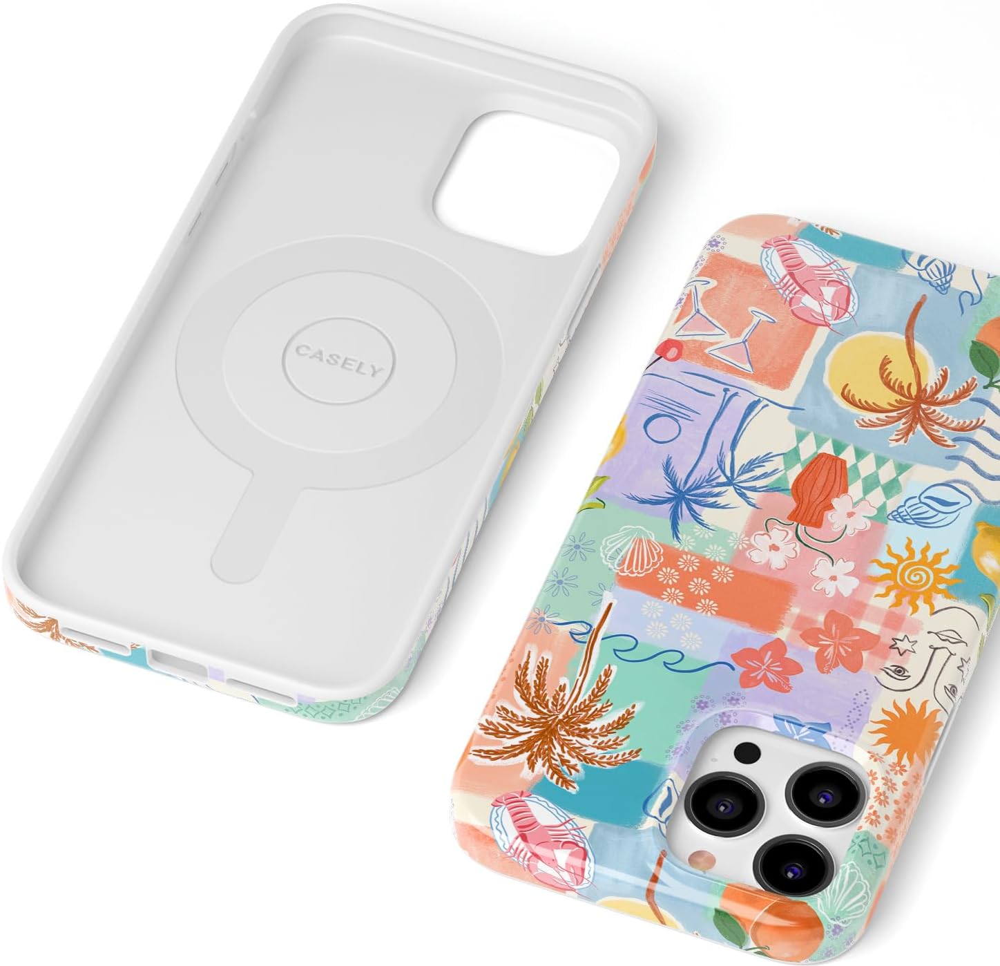 Casely iPhone 14 Pro Case | Tropical Heat | Beachy Collage | Compatible with MagSafe | Classic Ultra Slim Design