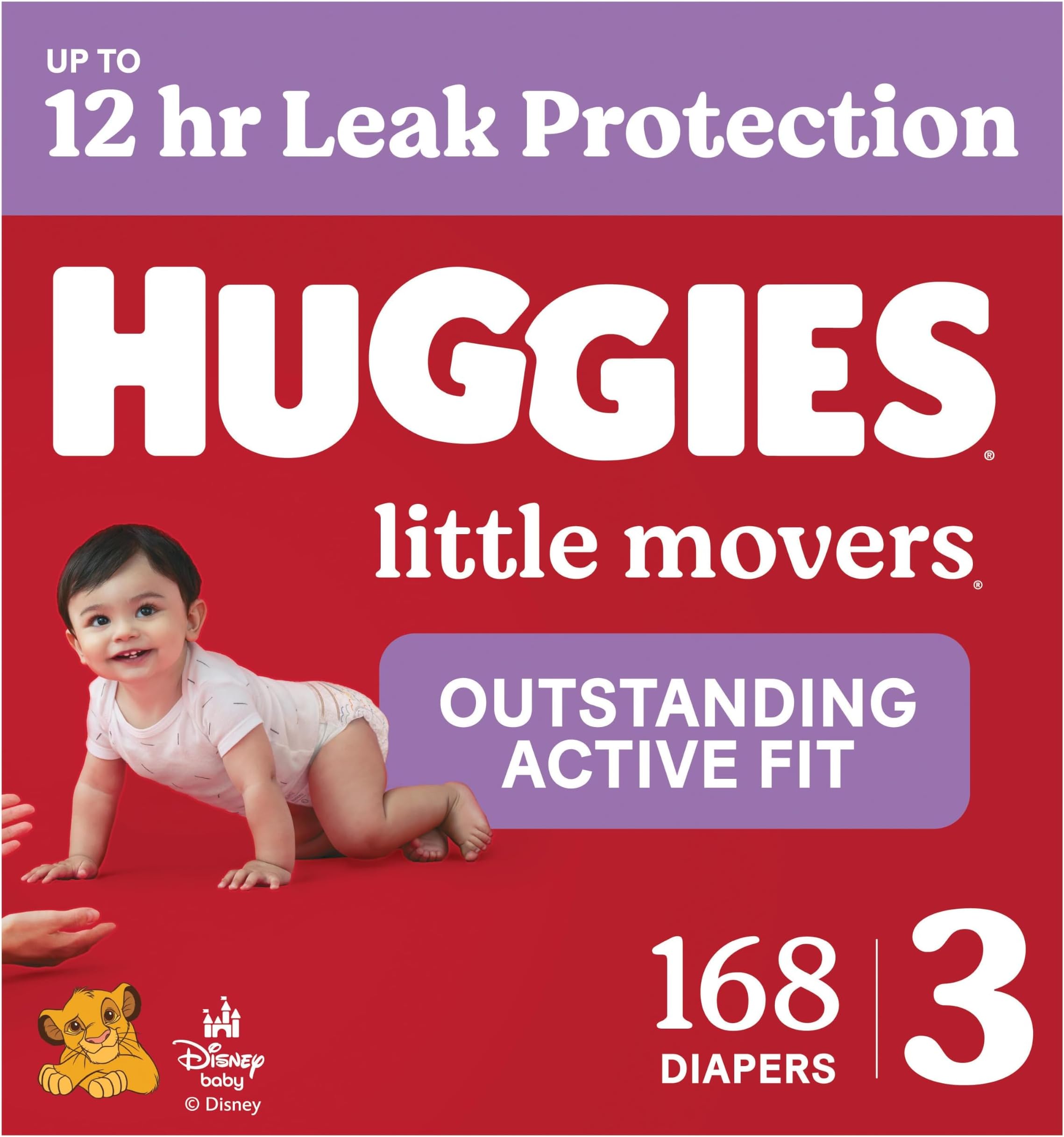 - Size 3 Diapers, Little Movers Baby Diapers, Size 3 (16-28 lbs), 168 Count (6 Packs of 28), Packaging May Vary