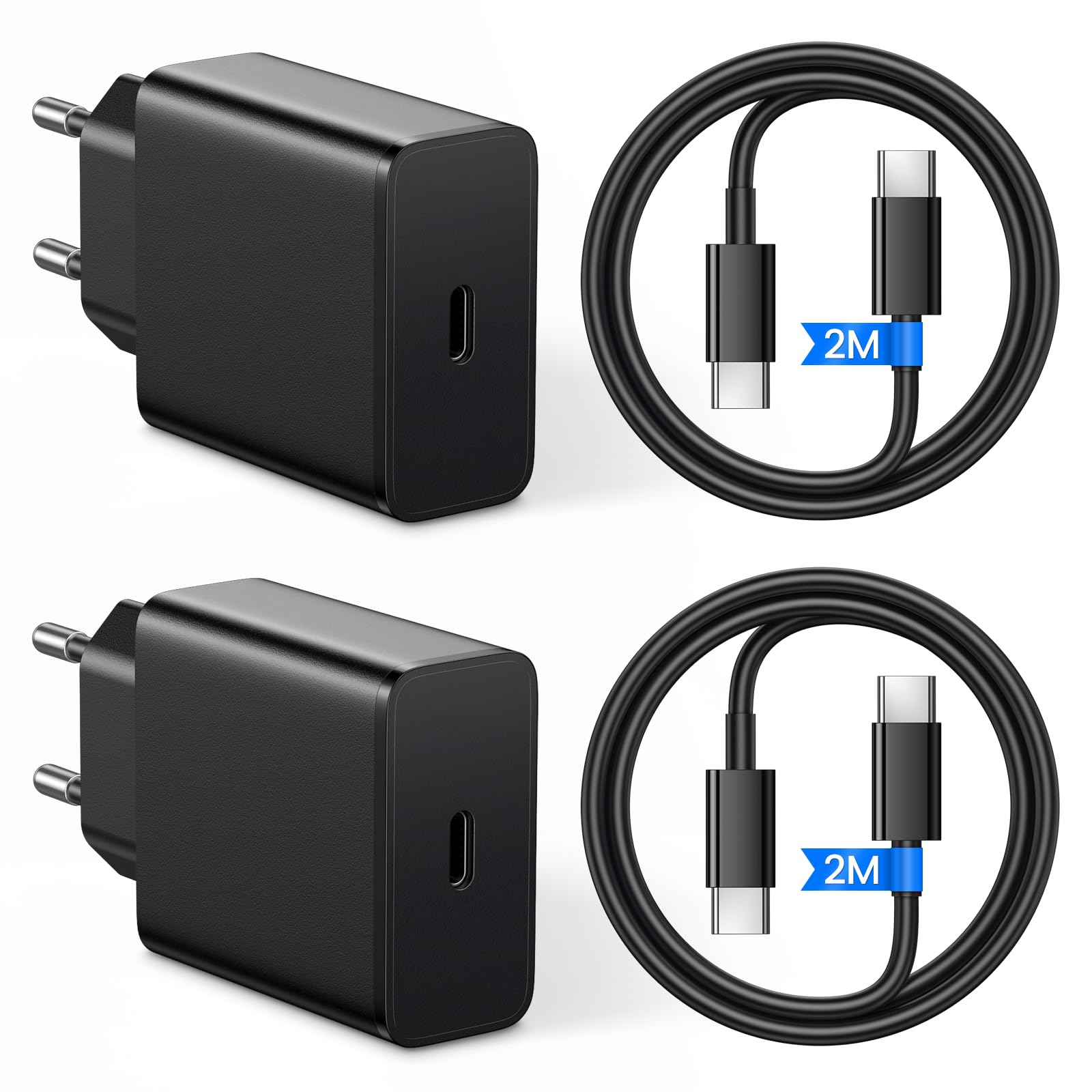45W Ladekabel USB C Schnellladekabel Ladegerät für Samsung Galaxy S26 Ultra S25 S24 S23 S22 FE 5G A56 A55 A54 A16, Note, Tab S8 S9, Super Fast Charger Schnelladegerät mit 2M Typ C Kabel, 2-Pack