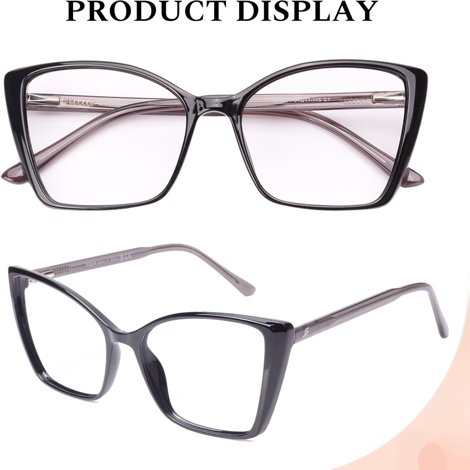 Blue Light Blocking Glasses for Women, Oversized Trendy Cat Eye Computer Gaming Glasses Anti Glare & UV Glare RF6204 (Black Cateye Frame) 71L4Y1fOe L. AC SL1500