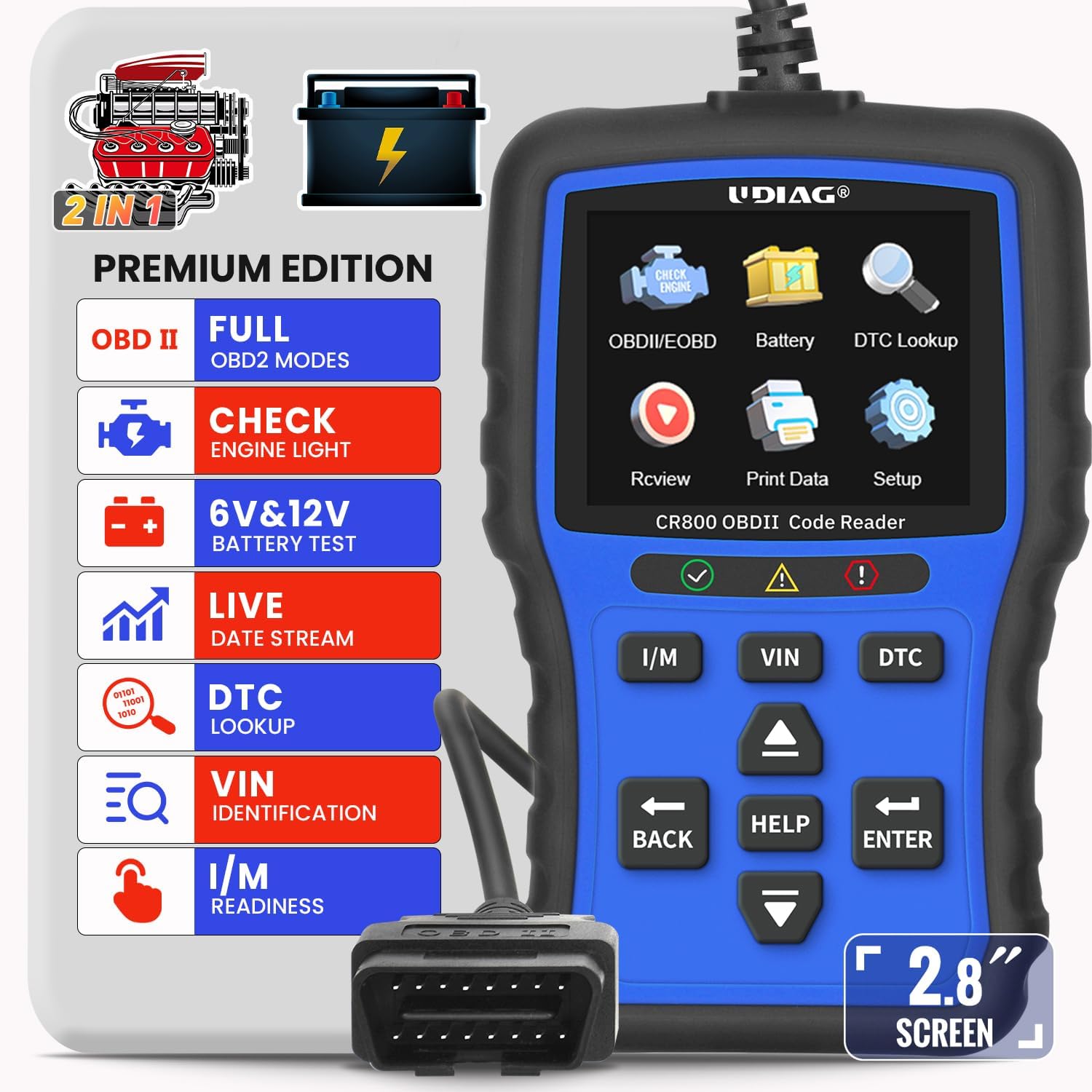 FOXWELL NT301 OBD2 Scanner Live Data Professional Mechanic OBDII ...