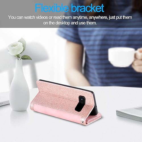 Miniatura 3 de Furiet Funda tipo cartera para Samsung Galaxy Note 8 Retro Matte 9 ranuras para tarjetero con cremallera, bolsillo con cremallera, cierre magnético,