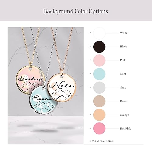 Miniatura 3 de MignonandMignon Mountain Pendant Necklace for Women Name Colorful Background Jewelry Dainty Charm Nature Lover Birthday Mother's Day Gift - U-LCN-MT