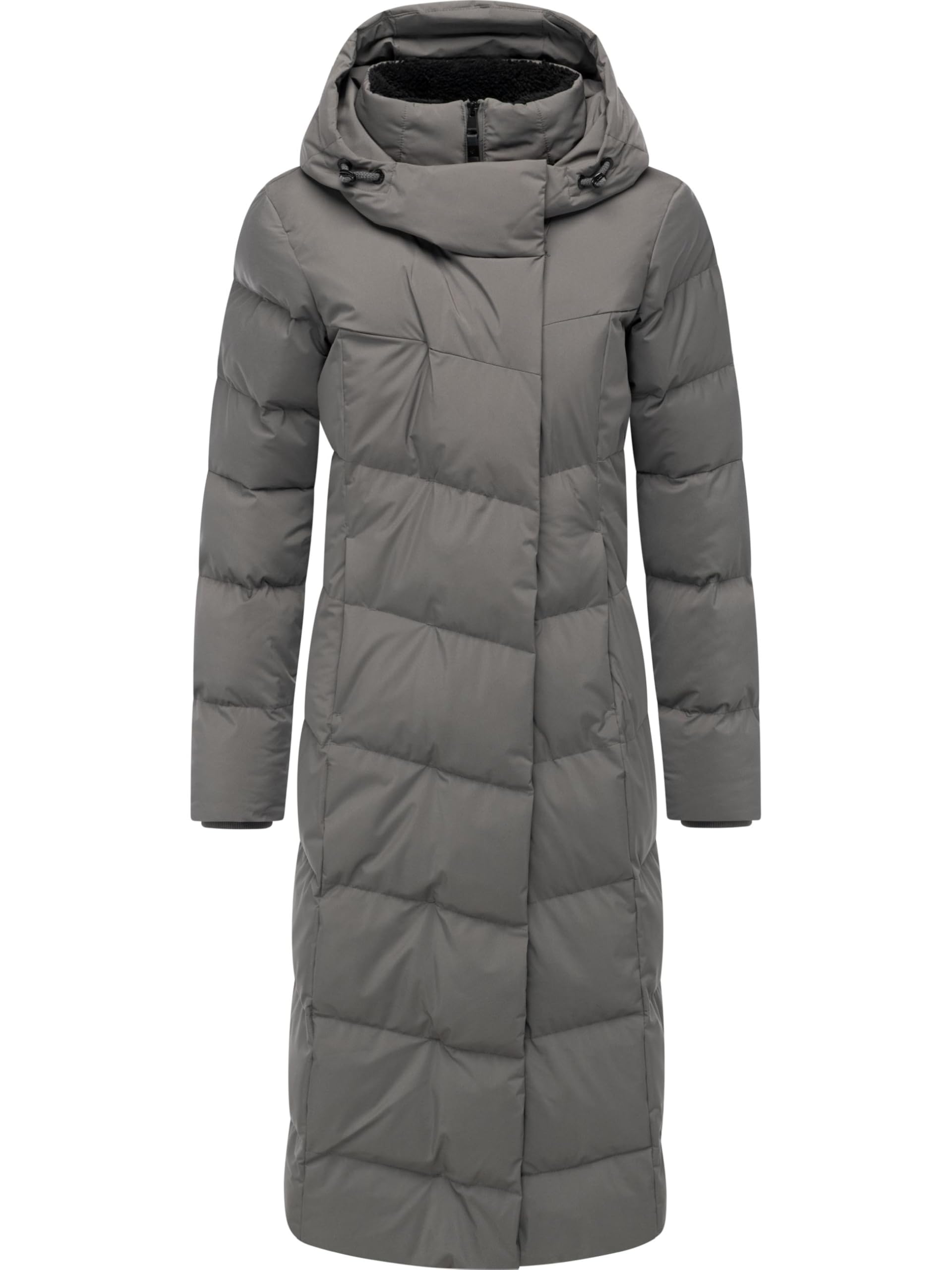 Ragwear Women's Steingrau Long Waterproof Winter Coat Warm Quilted Coat With Cuddly Collar And Hood Pavla Long Soft Youmodo Xs - 6XL, S