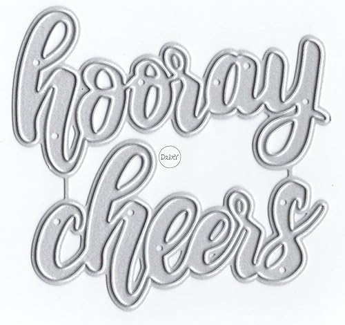 DzIxY Hooray Cheers Words - Troqueles de corte de metal para hacer tarjetas, papel de relieve, troquelados, plantillas de máquina para álbumes de