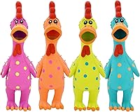 Multipet Globken Polka-Dot Chicken Squeaky Latex Dog Toy, 11.5-Inch Easy-Clean for Gentle Chewers, Random Color