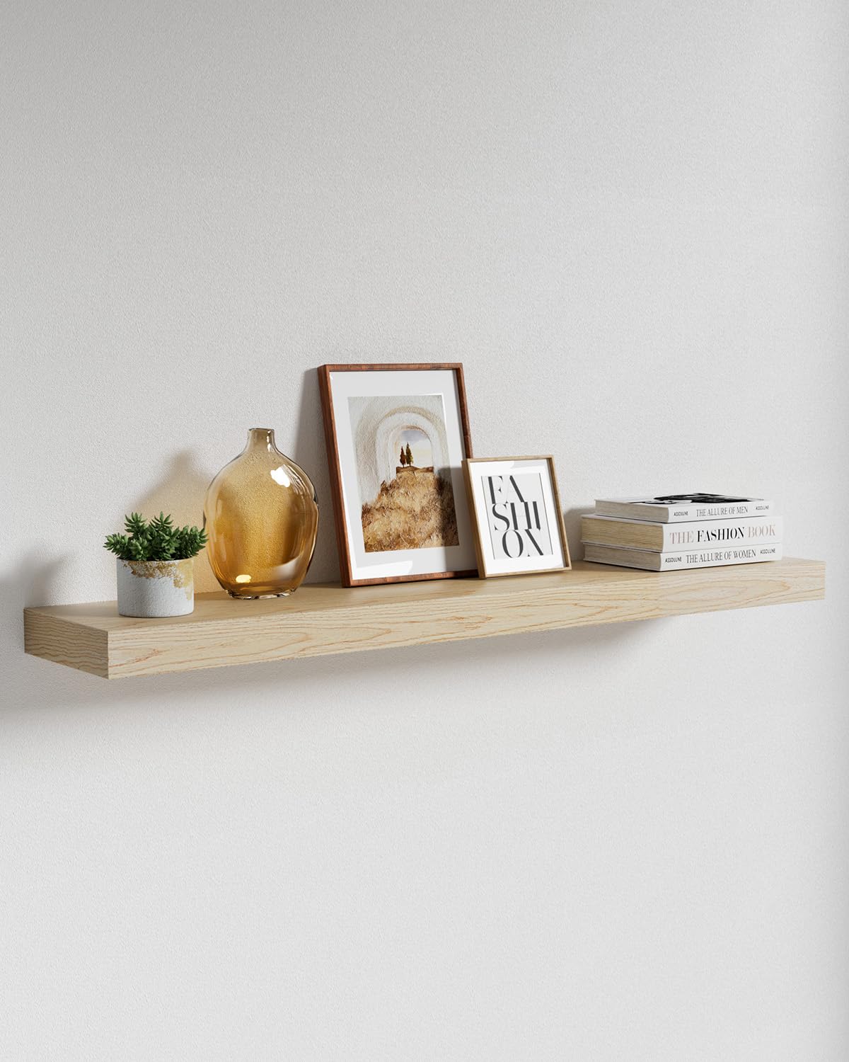 White Oak Floating Shelf for Wall, 36 Inch Wood Floating Shelves Wall ...