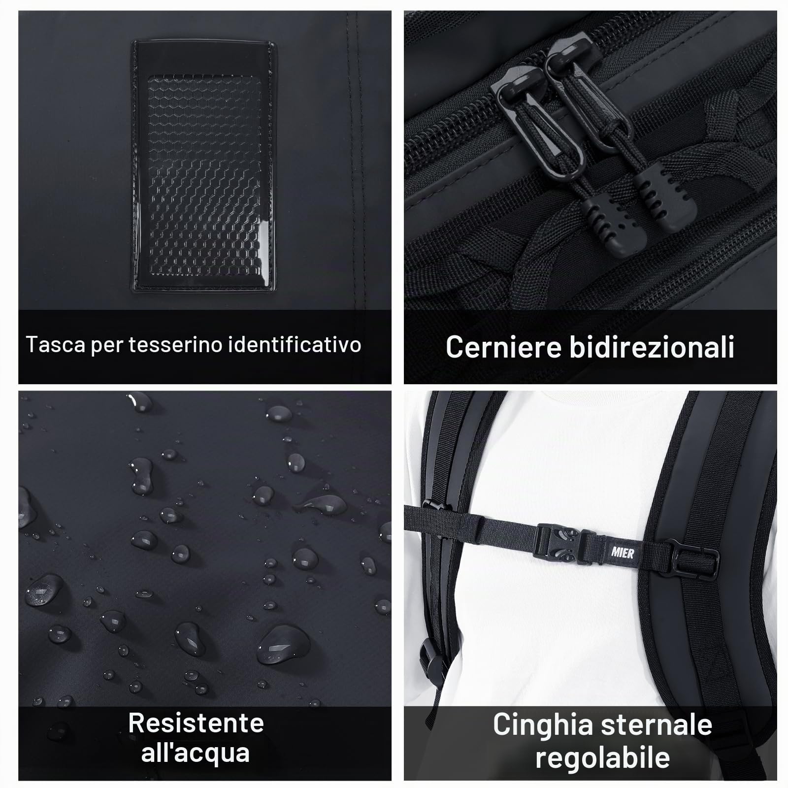 MIER Duffel Bag Backpack palestra Unisex - Adulto (Pacco da 1)