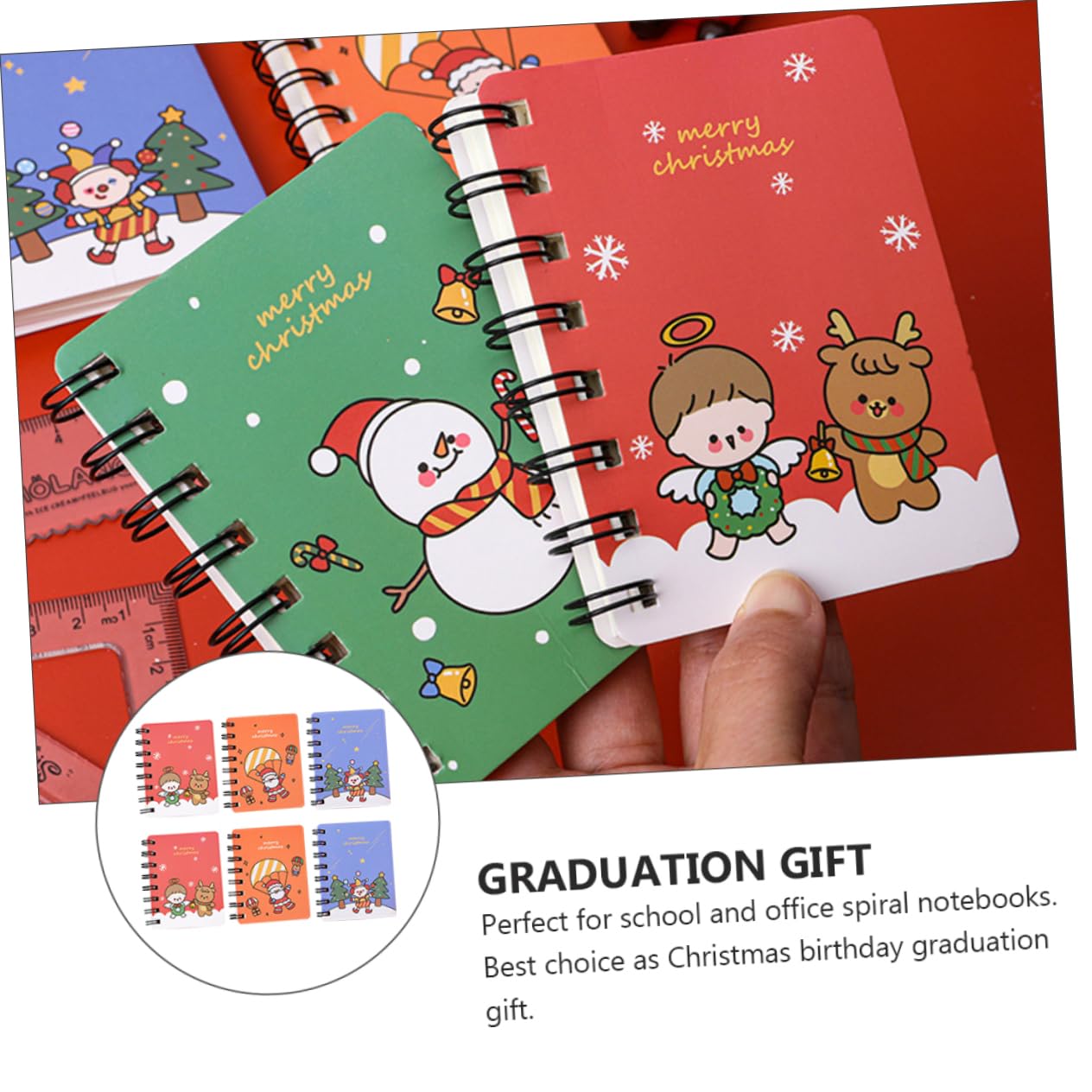 Lurrose 18 Stück Weihnachts Spiralbuch Notizbücher Für Kinder Studenten Notizbuch Zubehör Bindungs Spiral Notizbücher Spiral Spiral Notizbuch Tragbare Spulen Notizblöcke Liniertes