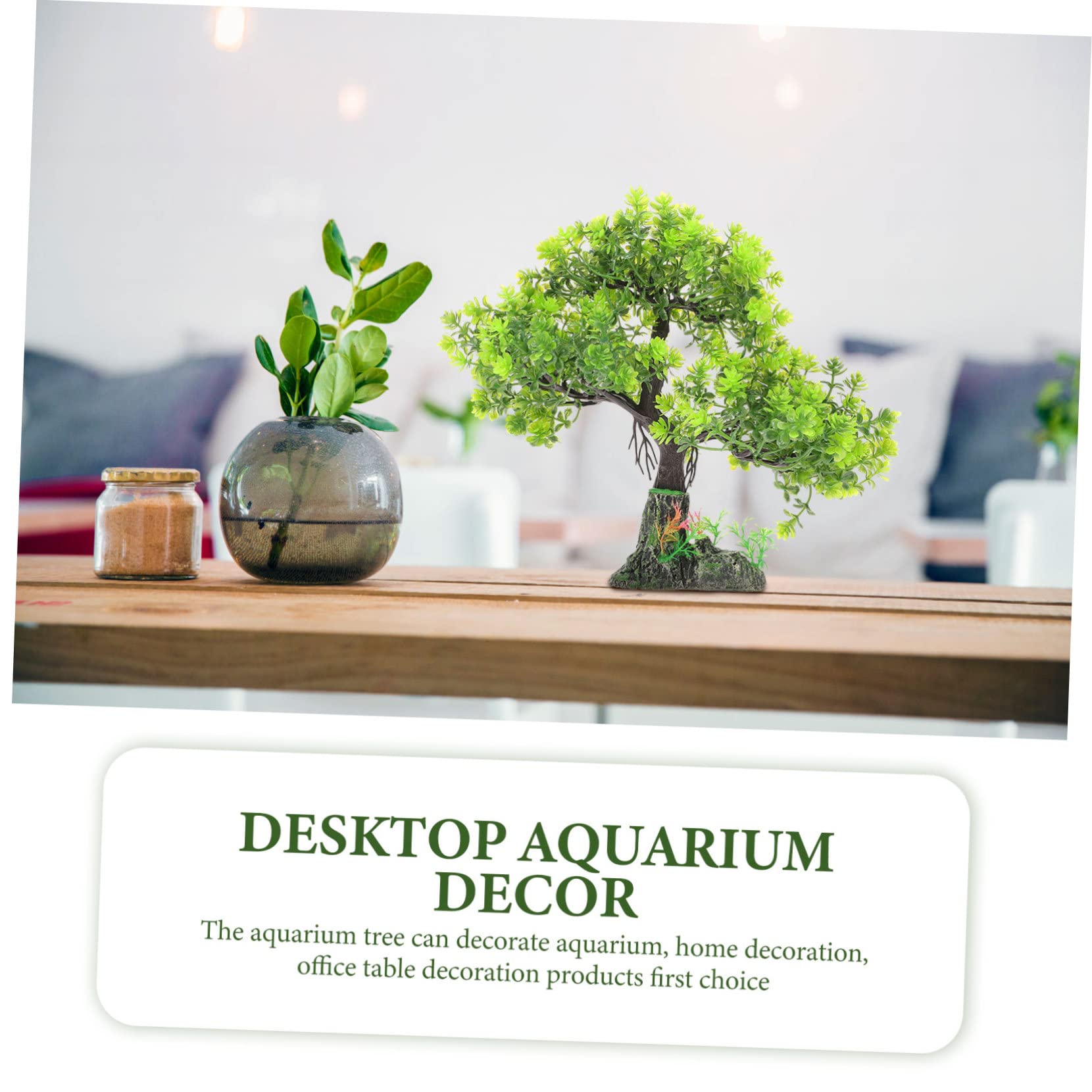 iplusmile Albero Finto in Resina Pianta Decorativa per Acquario Decorazione da per Acquario Albero Finto Compatto Decorazione Realistica