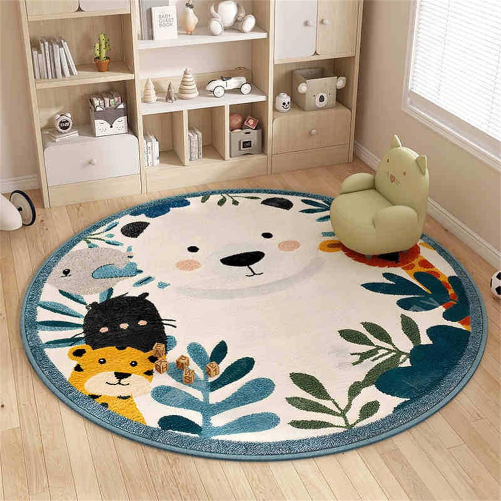 Tapis de jeu pour bébé rampant dans le salon avec motif ours mignon 120cm