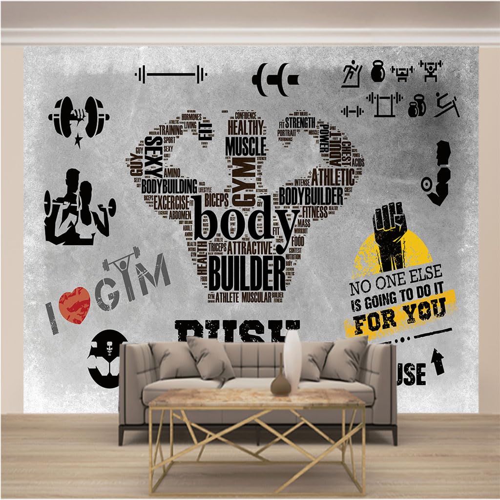 Papier peint intissé photo 3D 400x280cm salon entraîneur fitness