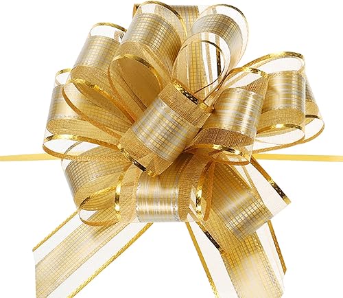 Miniatura 7 de MECCANIXITY 20 lazos grandes de 7 pulgadas para envolver regalos, cinta de organza color blanco crema para cestas de boda, regalos de fiesta de