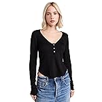 Free People Women's Keep It Basic Layering Top, Black, XL